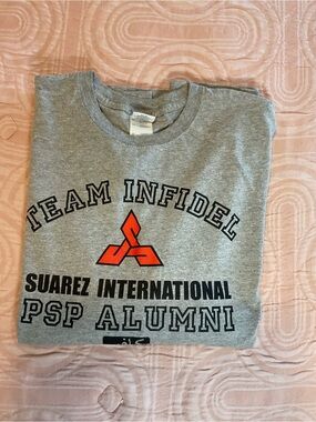 Gildan Gray Crewneck T‑Shirt with Black Lettering